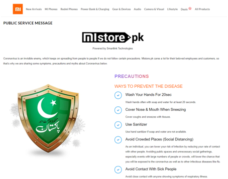 COVID19 Precautions - MiStore.pk