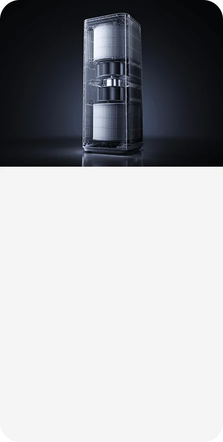 Purifies a room in 1.6min