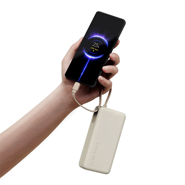 xiaomi 67w powerbank10000mah integrated cable tan color