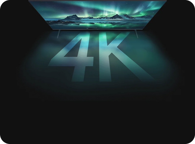 Bright 4K QLED display with motion smoothing technology